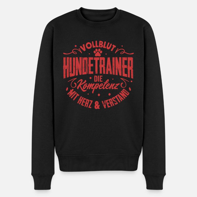 Vollblut Hundetrainer Hundetraining Hundeschule - Männer Premium Bio Pullover - Schwarz