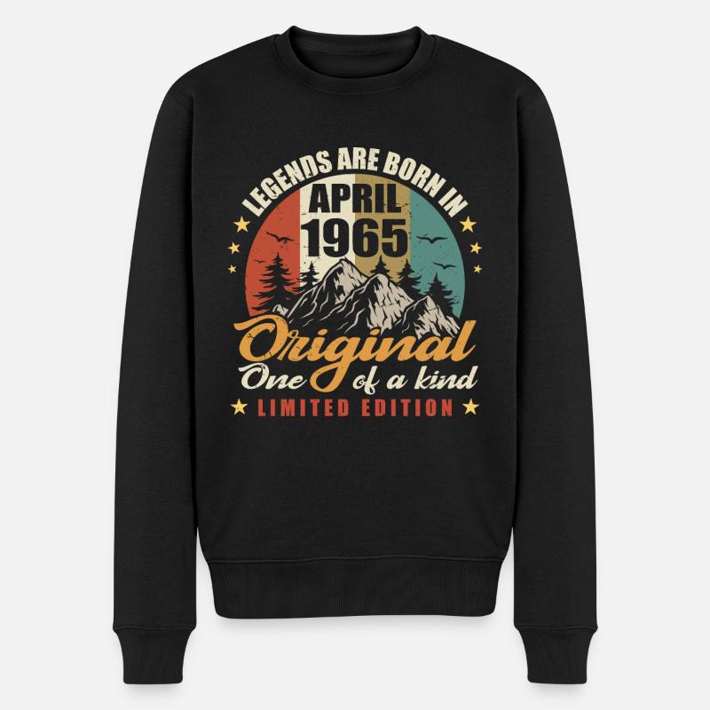 Ursprüngliche Legenden wurden im April 1965 geboren - Männer Premium Bio Pullover - Schwarz