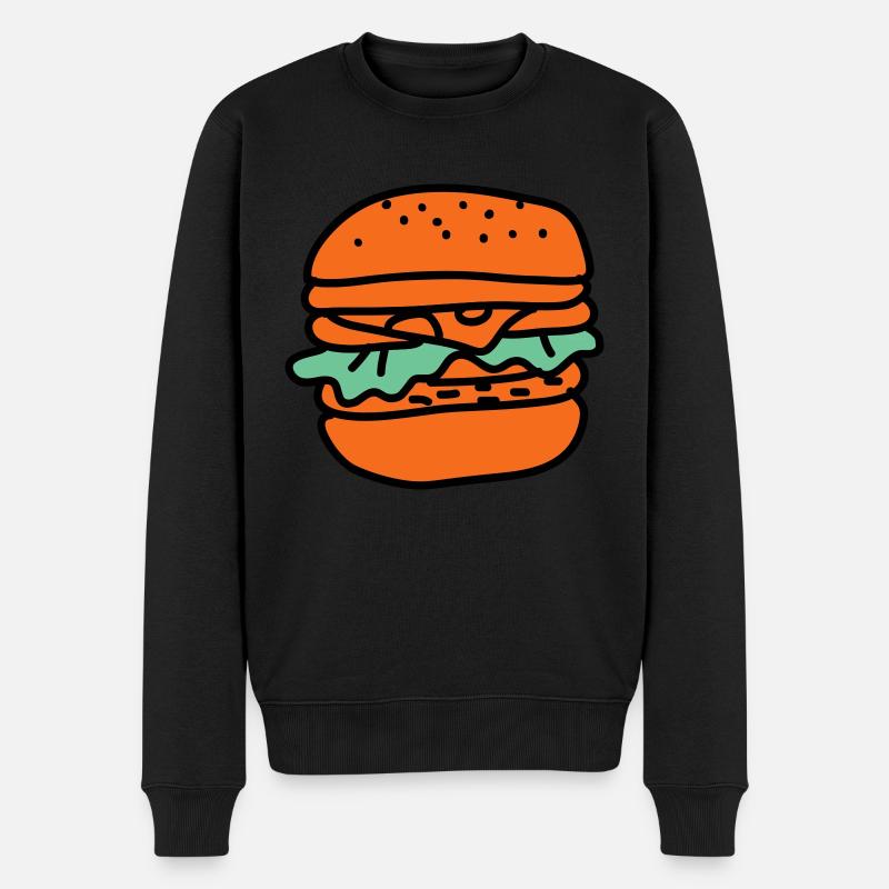 Burger - Männer Premium Bio Pullover - Schwarz