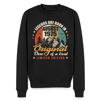 Die Originaluntertitel wurden im August 1975 geboren - Männer Premium Bio Pullover - Schwarz - Vorne - Nico (187cm)