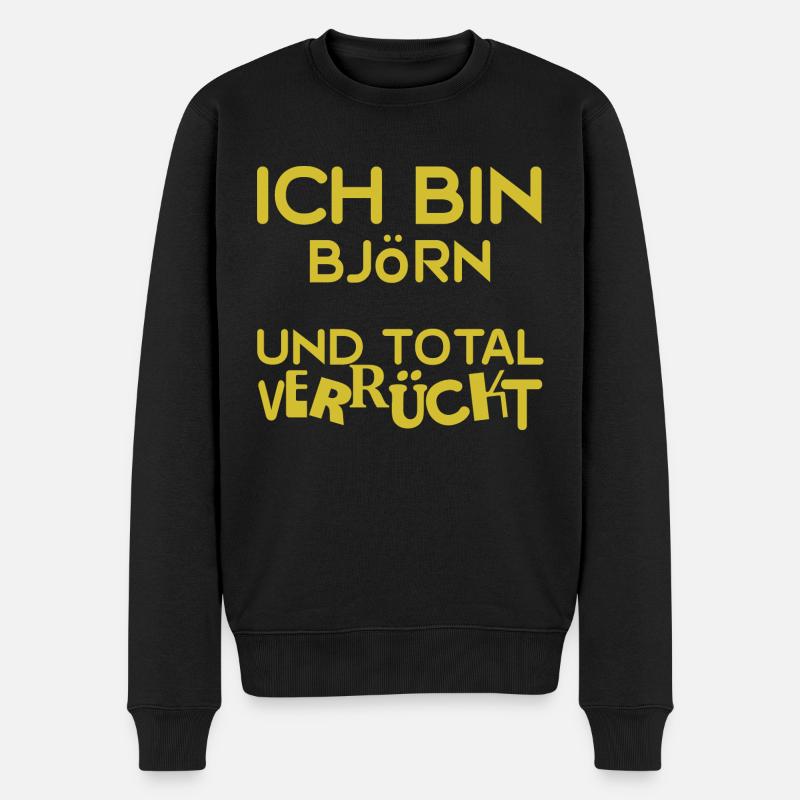 Verrückt Björn - Männer Premium Bio Pullover - Schwarz