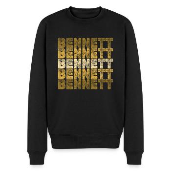 Bennett - Männer Premium Bio Pullover - Schwarz - Vorne - Nico (187cm)