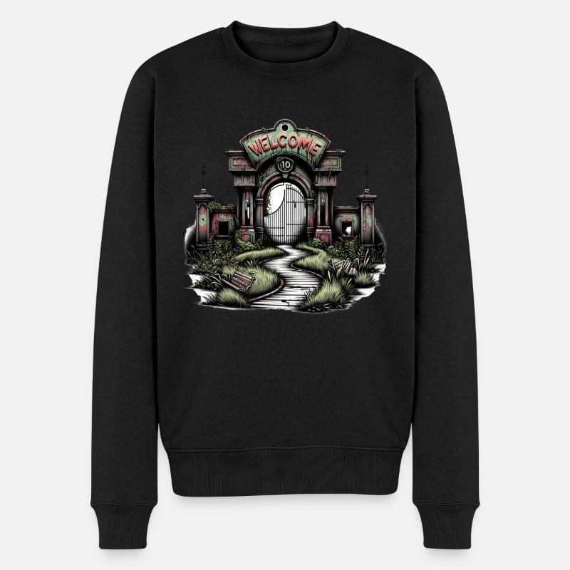 Entrée du parc d'attractions fantomatique - Pull Premium bio Homme - noir