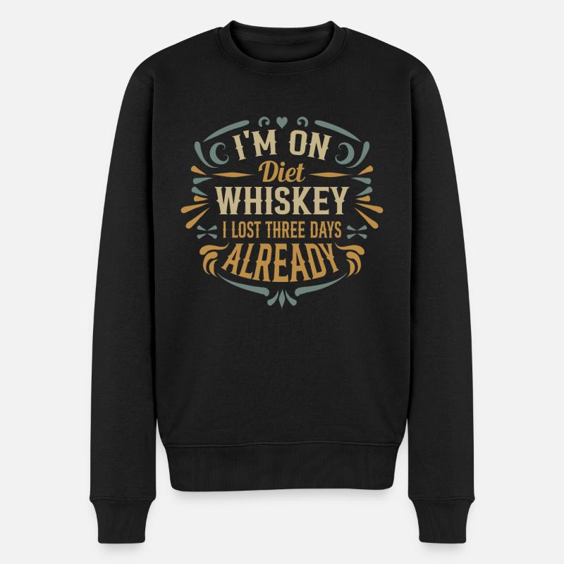 Whiskey-Diät - Männer Premium Bio Pullover - Schwarz