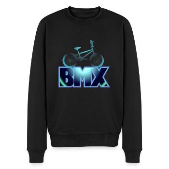 BMX Rad blau - Männer Premium Bio Pullover - Schwarz - Vorne - Nico (187cm)