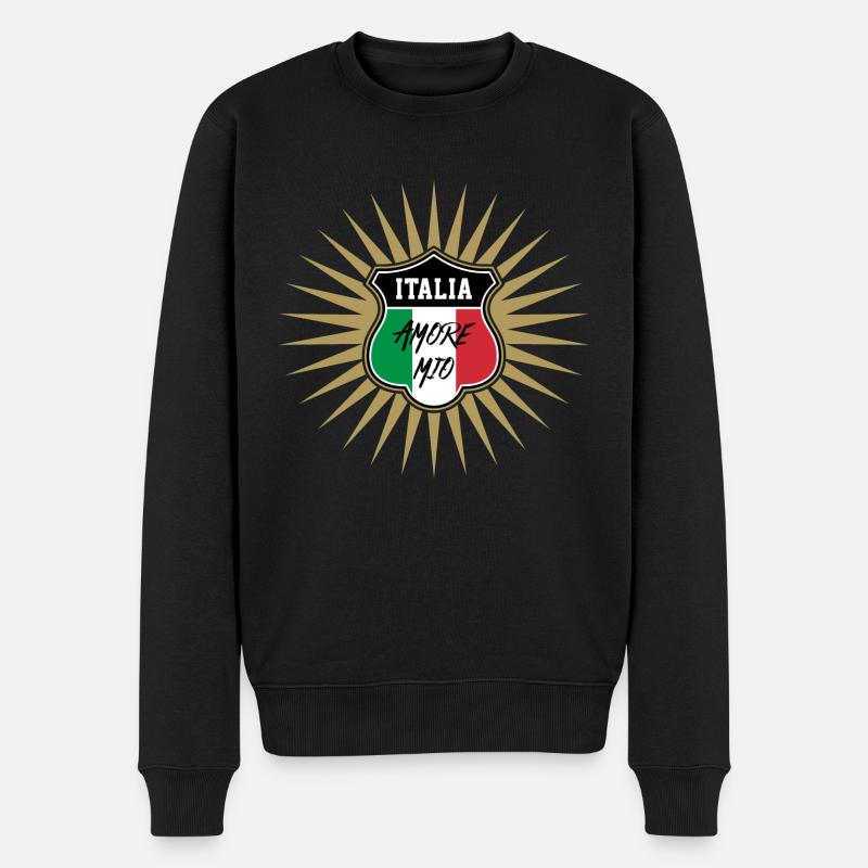 Italien - Männer Premium Bio Pullover - Schwarz