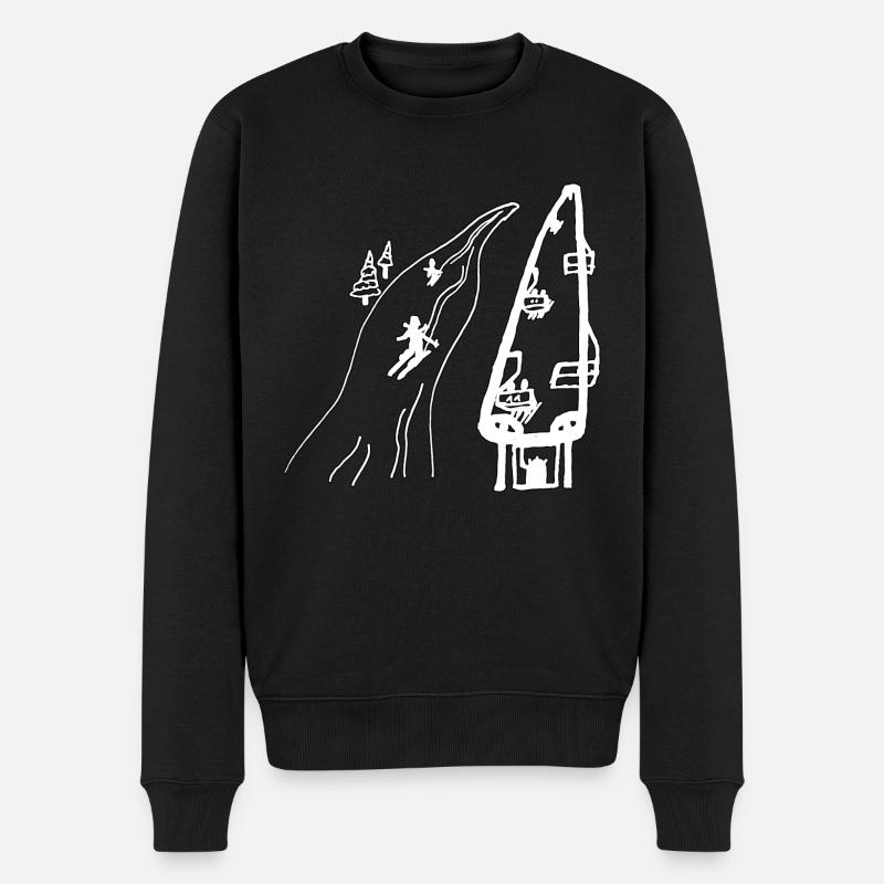 Skipiste - Männer Premium Bio Pullover - Schwarz