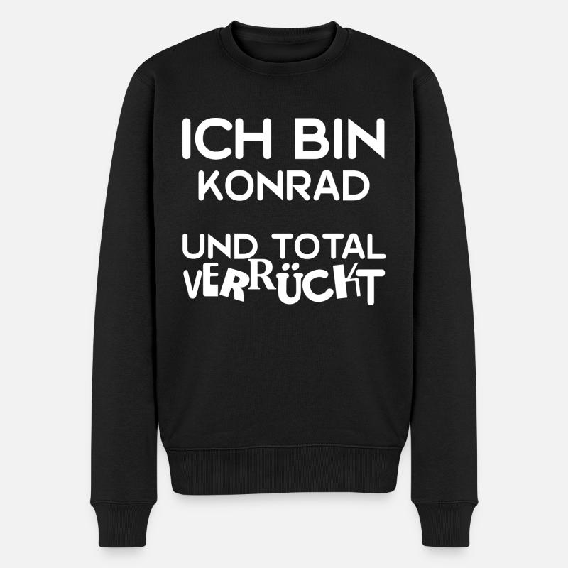 Konrad - Männer Premium Bio Pullover - Schwarz
