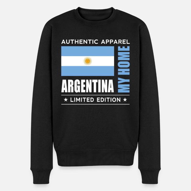 Argentina - Männer Premium Bio Pullover - Schwarz