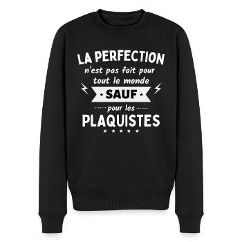 La perfection n’est pas fait sauf pour plaquiste - Pull Premium bio Homme - noir - Devant - Nico (187cm)