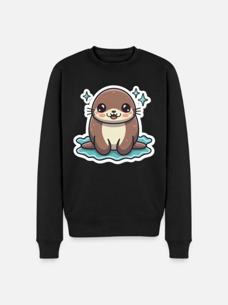 Sea Lion Lover - Men's Premium Organic Jumper - black