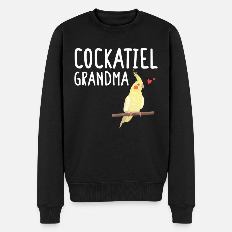 Nymphensittich, Oma, Vogelflüsterer, Kakadu - Männer Premium Bio Pullover - Schwarz