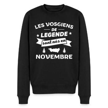 les vosgiens de legende nés en novembre - Pull Premium bio Homme - noir - Devant - Nico (187cm)