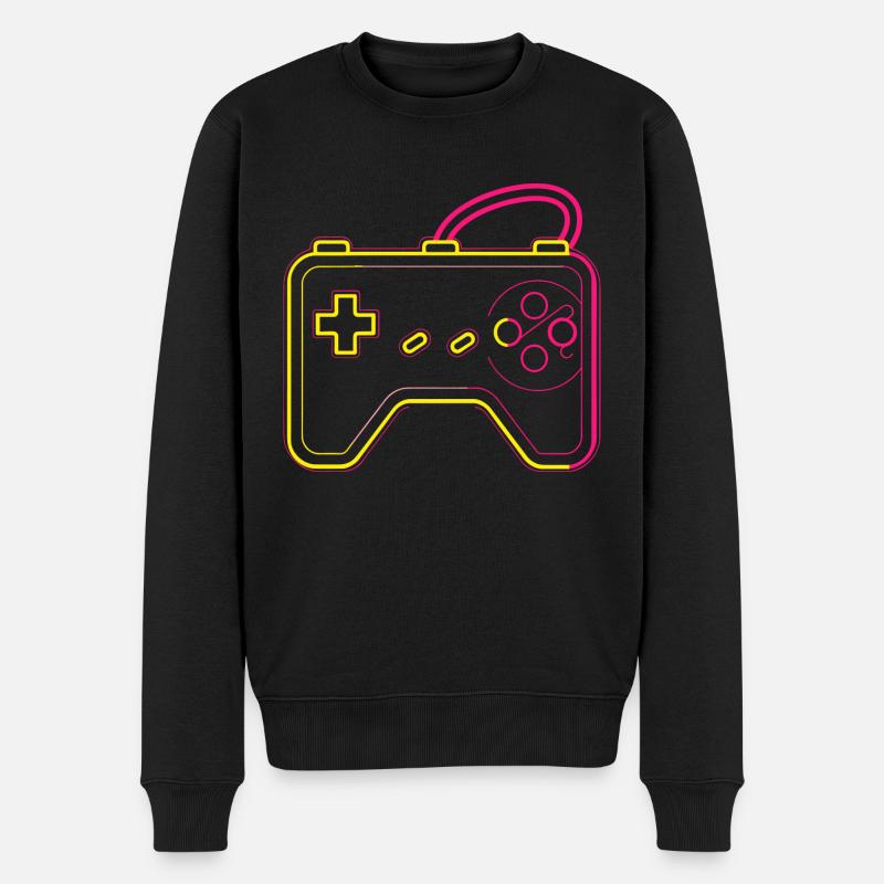 Retro Gaming Controller - Men's Premium Organic Jumper - black