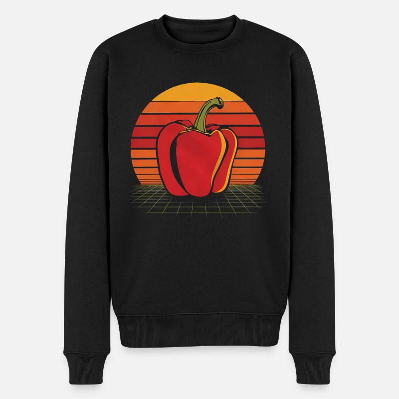 Paprika Geschenk - Männer Premium Bio Pullover - Schwarz