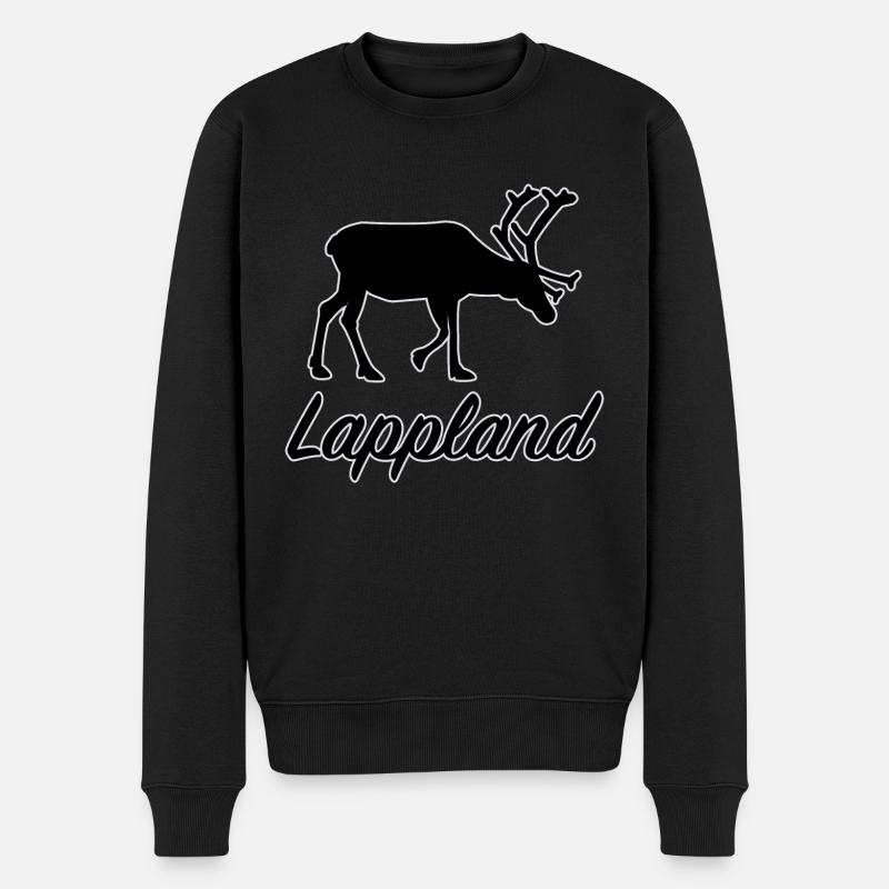 Lappland Rentier Sverige Nordschweden Schweden - Männer Premium Bio Pullover - Schwarz