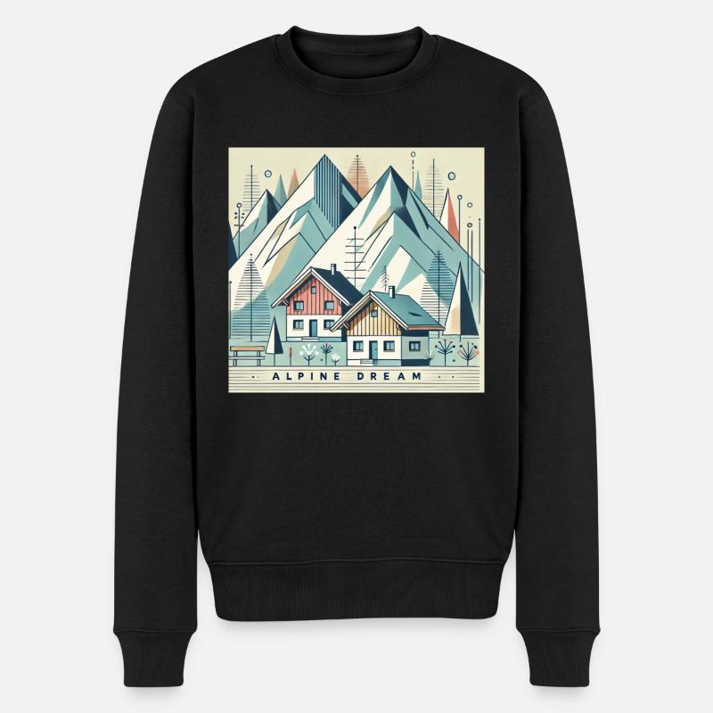 Alpiner Traum - Männer Premium Bio Pullover - Schwarz