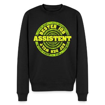 Assistent - Männer Premium Bio Pullover - Schwarz - Vorne - Nico (187cm)