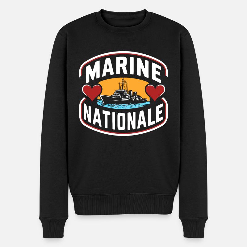 Marine Nationale - Pull Premium bio Homme - noir