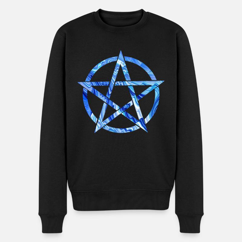 pentagram e 80 - Männer Premium Bio Pullover - Schwarz