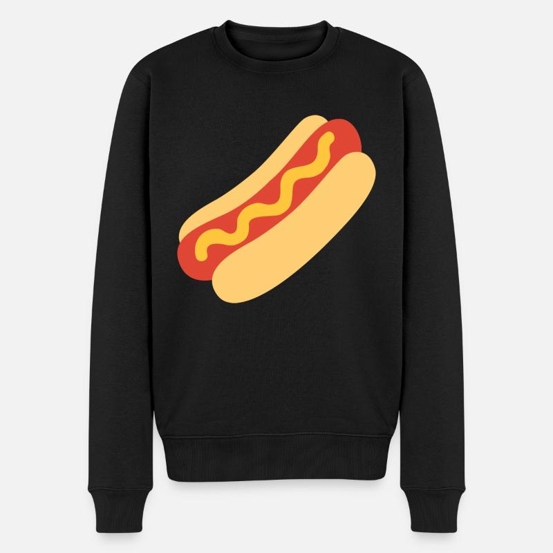 HOT DOG - Männer Premium Bio Pullover - Schwarz