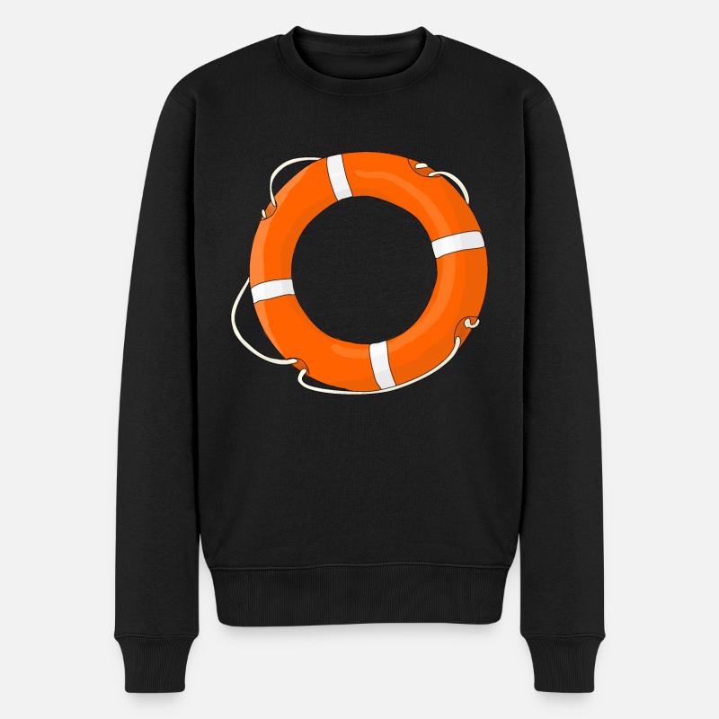 Boot Rettungsring - Männer Premium Bio Pullover - Schwarz