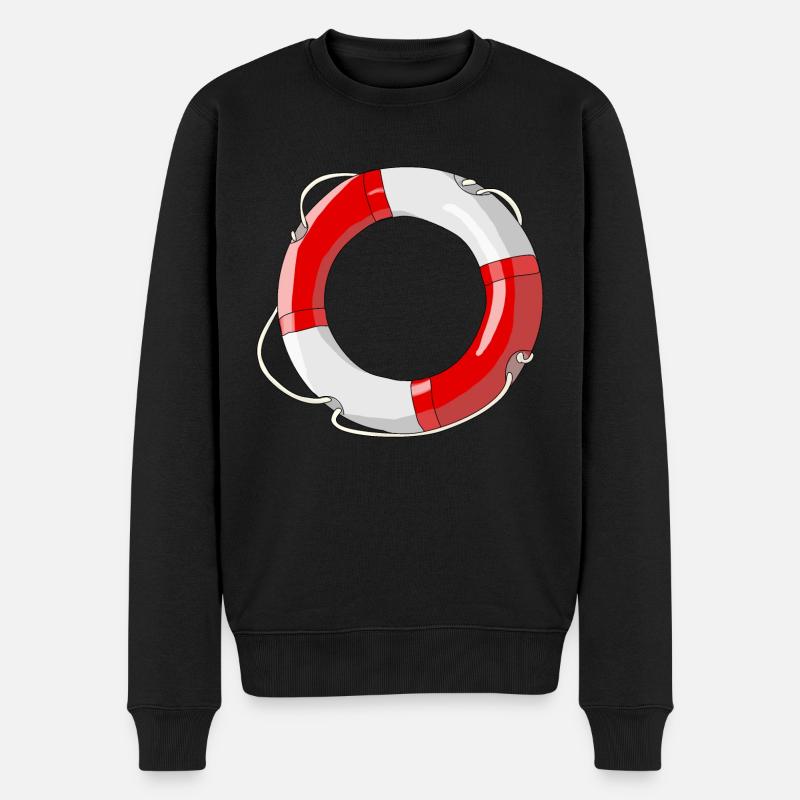 Rettungsring Boot - Männer Premium Bio Pullover - Schwarz