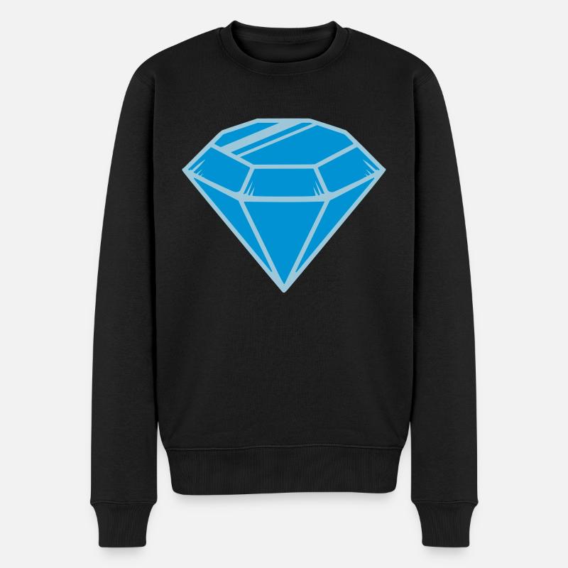 Diamant - Männer Premium Bio Pullover - Schwarz