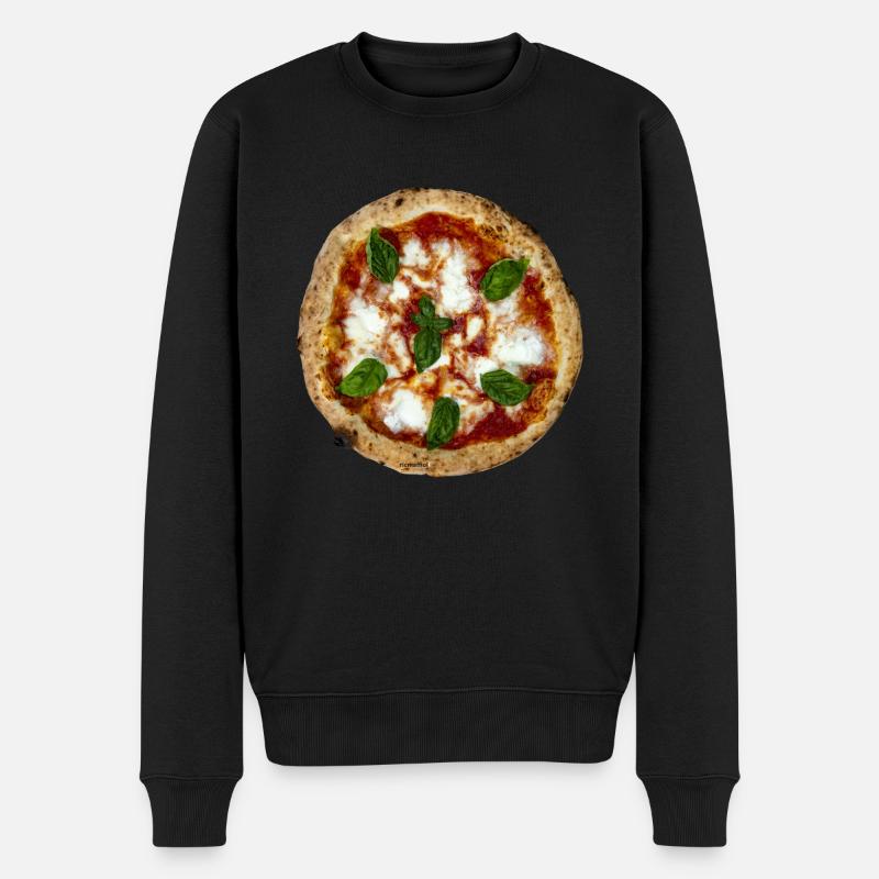 Pizza - Männer Premium Bio Pullover - Schwarz