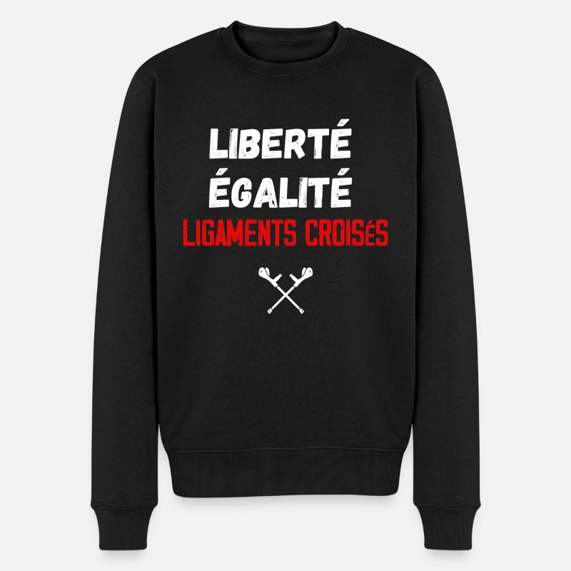 Liberté Egalité Ligaments Croisés - Pull Premium bio Homme - noir