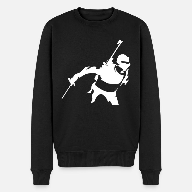 Biathlon Ski - Männer Premium Bio Pullover - Schwarz