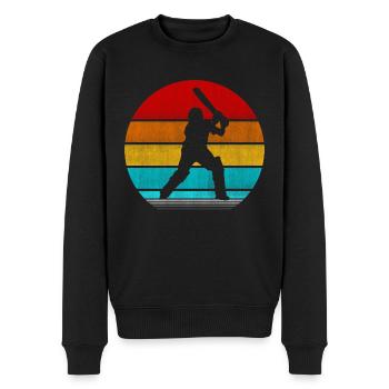 Retro Vinatge Cricket - Männer Premium Bio Pullover - Schwarz - Vorne - Nico (187cm)