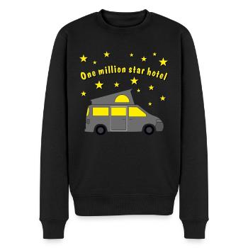 one million star hotel - Männer Premium Bio Pullover - Schwarz - Vorne - Nico (187cm)