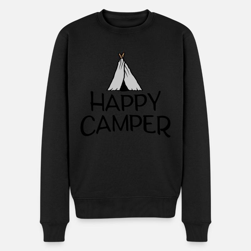 Happy Camper Tente Primitive - Pull Premium bio Homme - noir