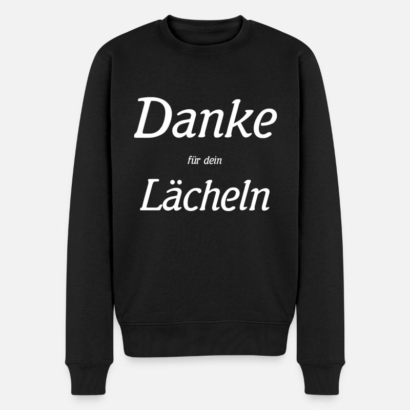 Danke für dein Lächeln - Männer Premium Bio Pullover - Schwarz