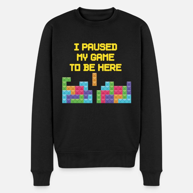 J'ai interrompu mon jeu pour être ici T-shirt esse - Pull Premium bio Homme - noir