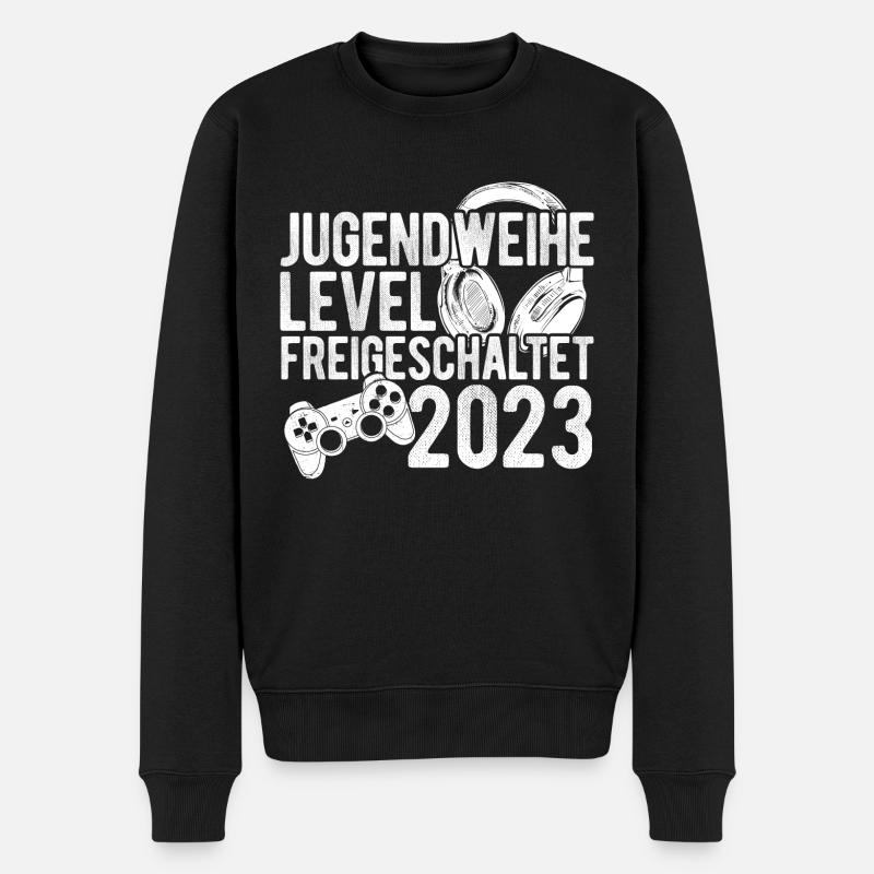 Jugendweihe Gamer Controller Spruch Geschenk für Z - Männer Premium Bio Pullover - Schwarz