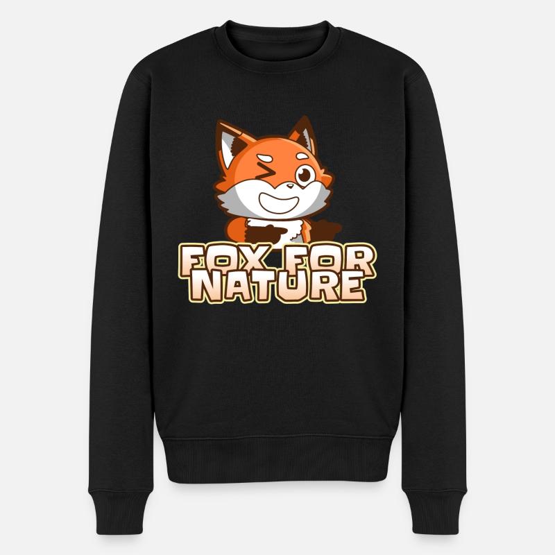 Fox for Nature ;) - Männer Premium Bio Pullover - Schwarz
