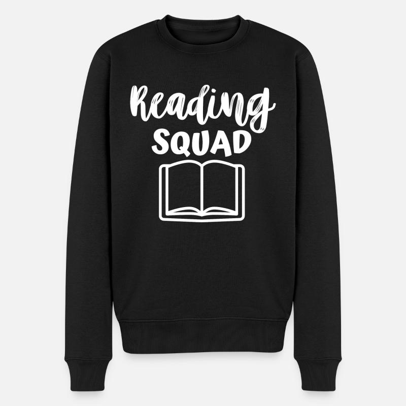 Reading Squad - Männer Premium Bio Pullover - Schwarz