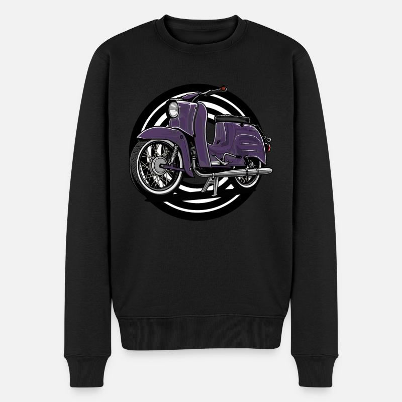 Schwalbe (lila) // Illustration - Männer Premium Bio Pullover - Schwarz