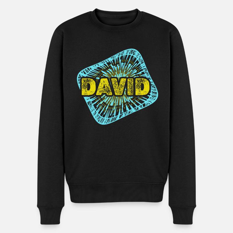 Passe-temps David - Pull Premium bio Homme - noir