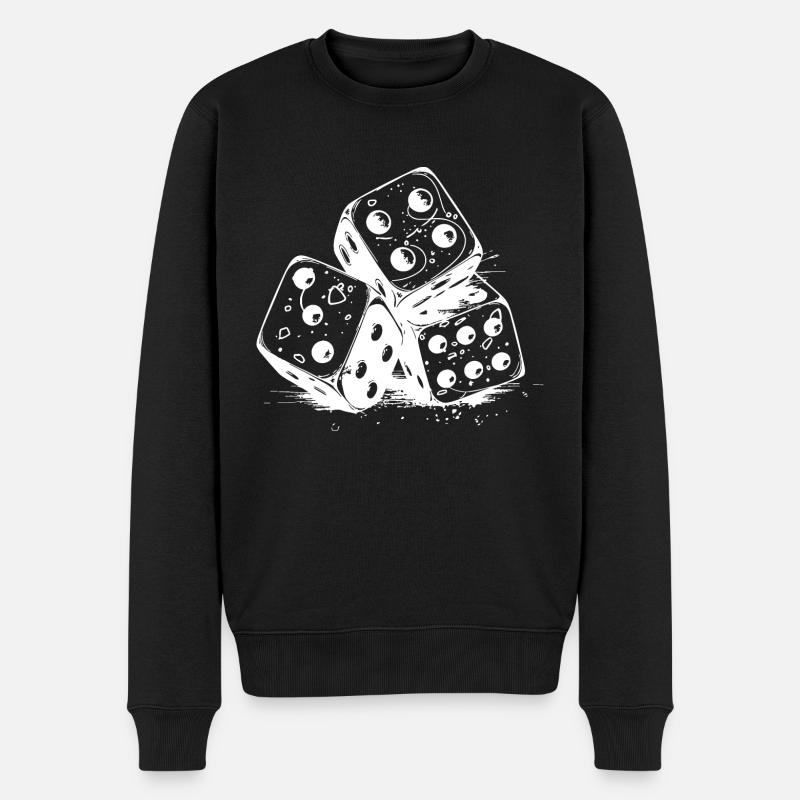 Spielwürfel - Männer Premium Bio Pullover - Schwarz