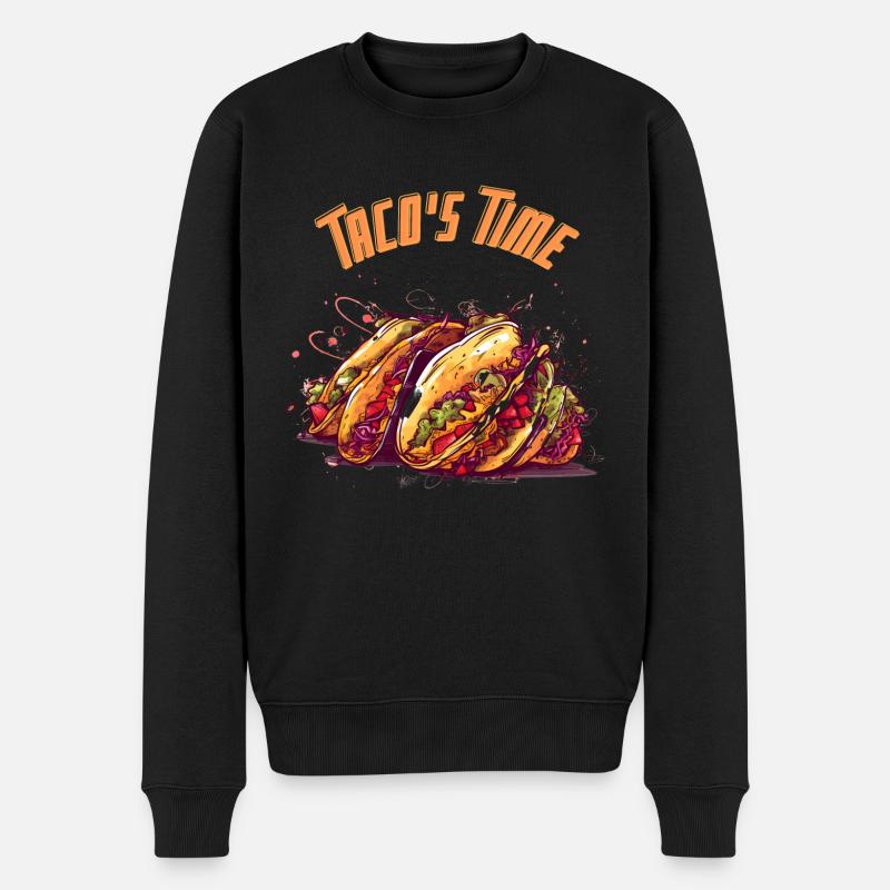 Tacos Zeit - Männer Premium Bio Pullover - Schwarz