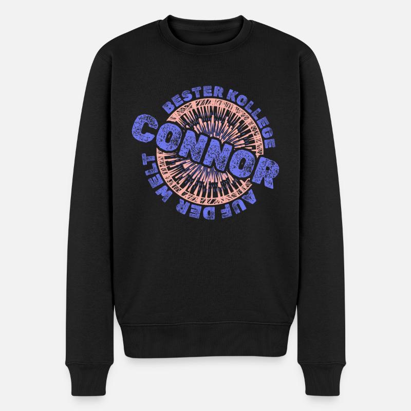Vorname Connor - Männer Premium Bio Pullover - Schwarz