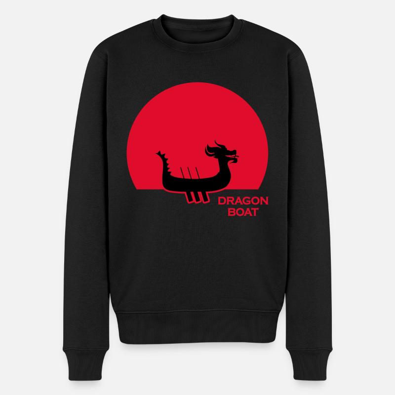 drachenboot chinesisches drachenbootfahrer - Männer Premium Bio Pullover - Schwarz