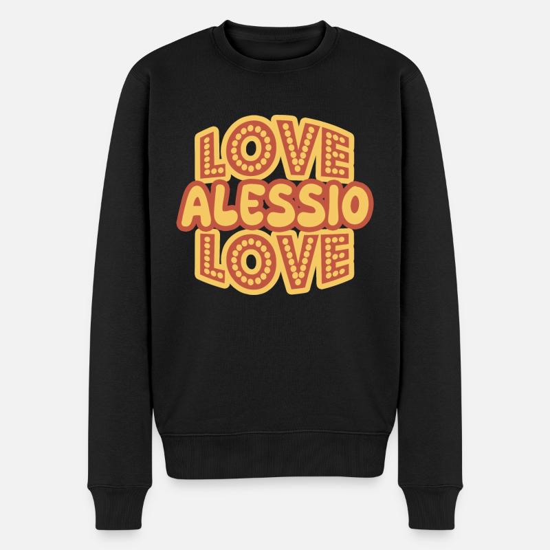 Alessio comme prénom - Pull Premium bio Homme - noir