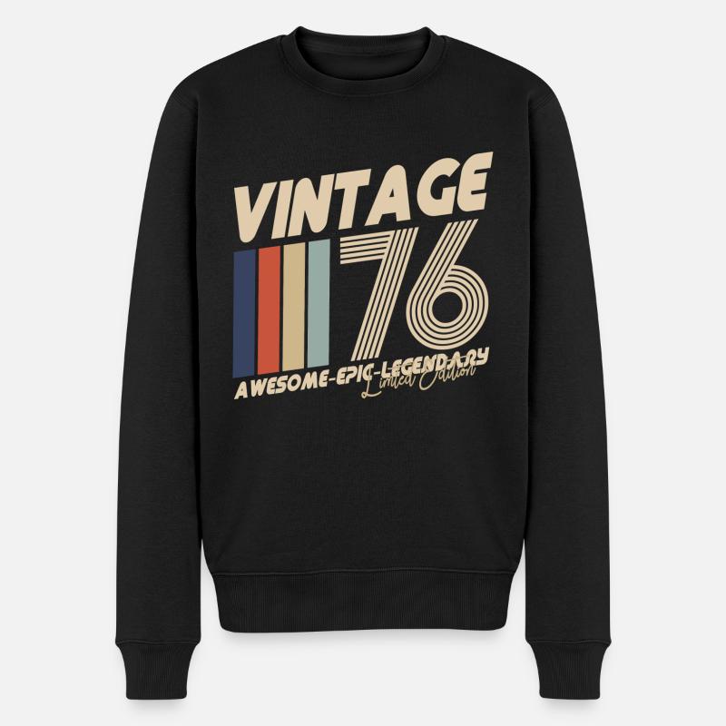 1976 - Männer Premium Bio Pullover - Schwarz