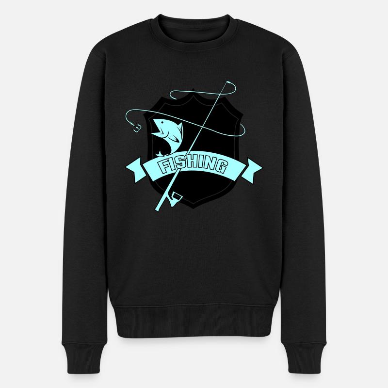 fishing wappen - Männer Premium Bio Pullover - Schwarz