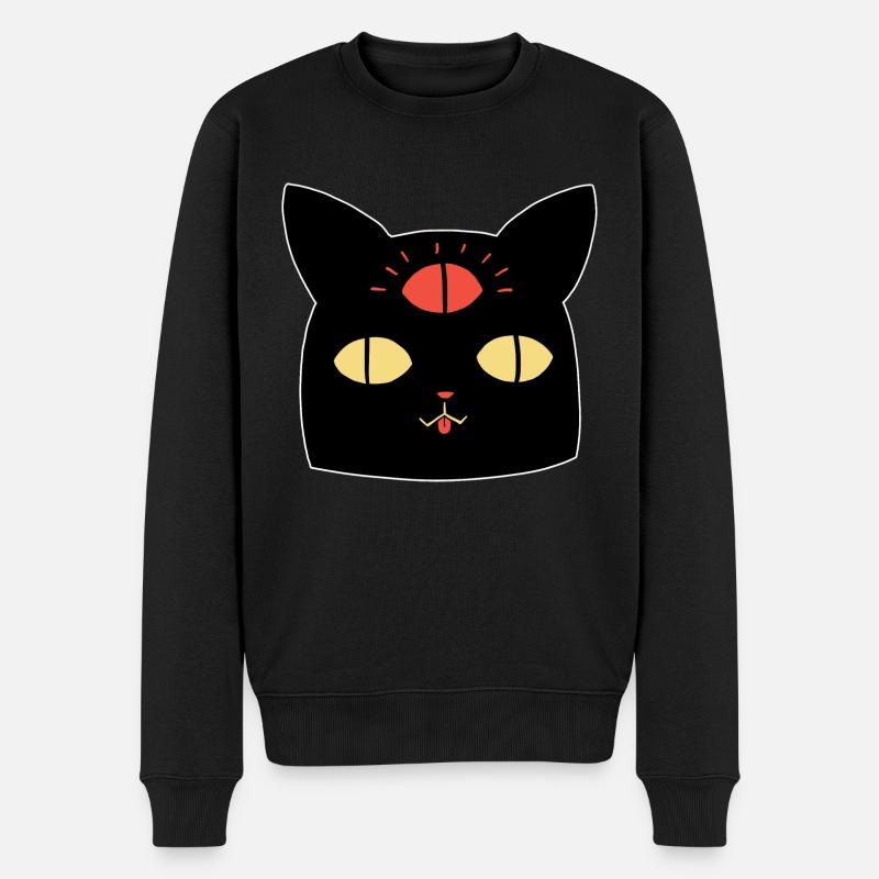 Chat et Troisième Oeil - Pull Premium bio Homme - noir