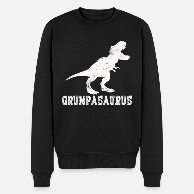 Best Grumpa Dinosaur Grumpasaurus T Shirts For Fat - Männer Premium Bio Pullover - Schwarz